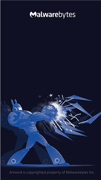 Robot crushing two malware together with its hands (muted version)